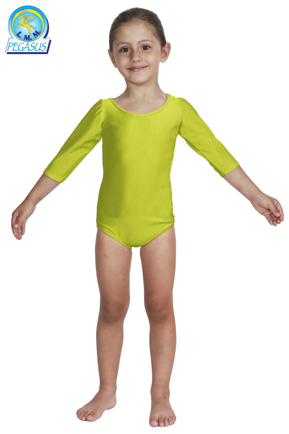 BODY DANZA LYCRA MANICA TRE QUARTI VERDE MELA BABY